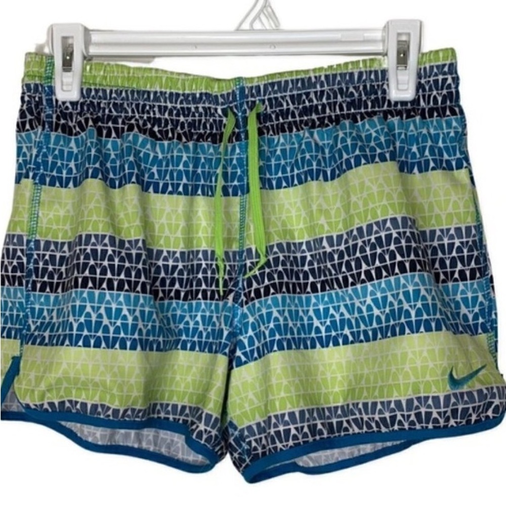 Stylish Blue and Green Patterned Women's Shorts